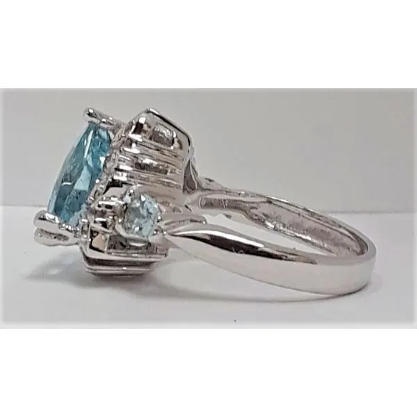 14kt White Gold Topaz Ring with Diamonds Image 2 Chipper's Jewelry Bonney Lake, WA