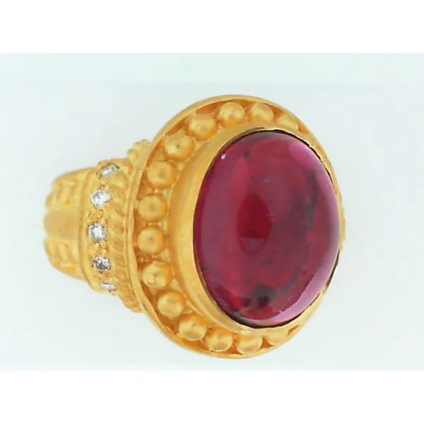 24K Yellow Gold Ruby Cabochon Ring Image 2 Chipper's Jewelry Bonney Lake, WA