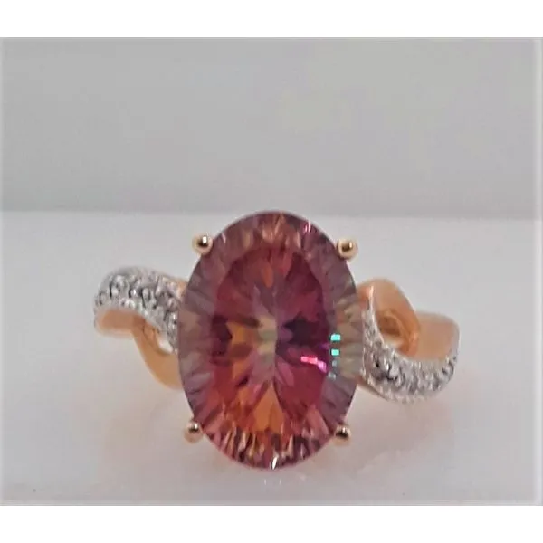 Yellow Gold Sunrise Mystic Topaz and Diamonds Ring Chipper's Jewelry Bonney Lake, WA