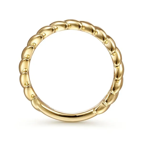Stackable 14K Yellow Gold Tilted Leaf Ring Image 2 Chipper's Jewelry Bonney Lake, WA