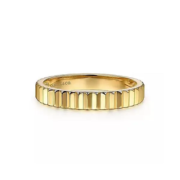 14KY Plain Gold Diamond Cut Stackable Ring Chipper's Jewelry Bonney Lake, WA