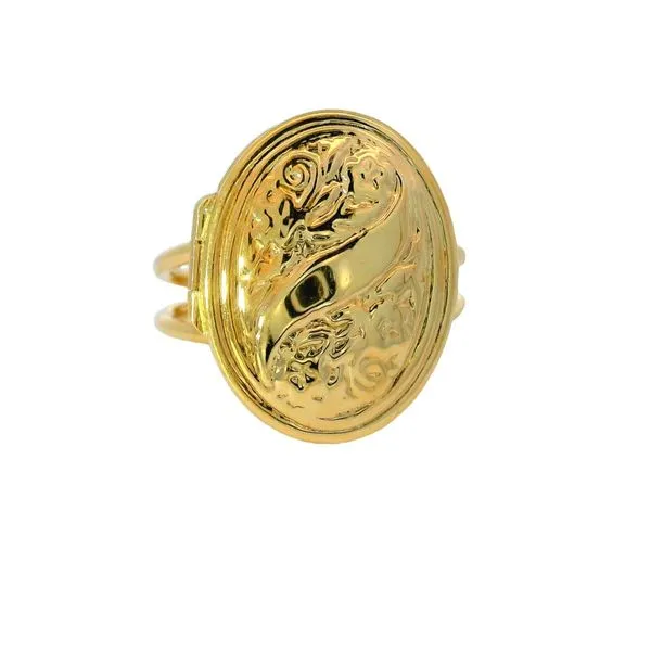 14K Yellow Gold Locket Ring Image 4 Chipper's Jewelry Bonney Lake, WA