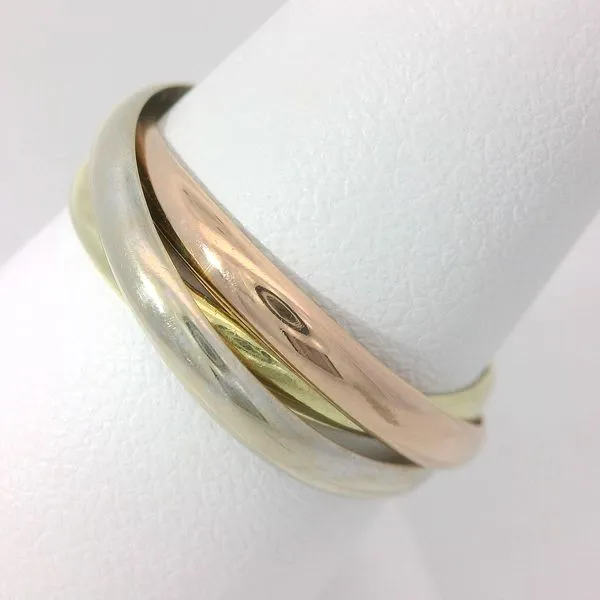 18K Tri-Color Cartier Rolling Rings Size 5.5 Image 2 Chipper's Jewelry Bonney Lake, WA