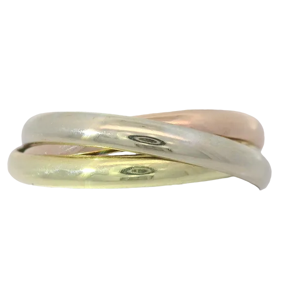 18K Tri-Color Cartier Rolling Rings Size 5.5 Chipper's Jewelry Bonney Lake, WA