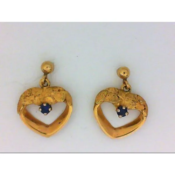 Platinum Natural Nugget with Round Sapphires in Heart Shape Chipper's Jewelry Bonney Lake, WA