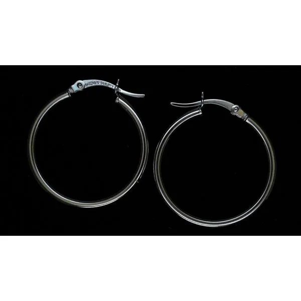 14KW 2x25mm Round Tube Polished Hoop Earrings Chipper's Jewelry Bonney Lake, WA