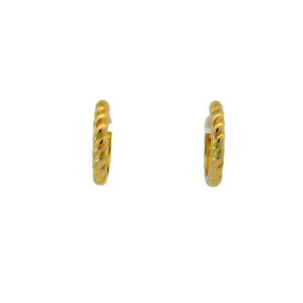 14KY 2.5x13mm Ribbed Polished Hoop Earrings Chipper's Jewelry Bonney Lake, WA