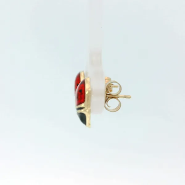 14KY Enamel Ladybug Stud Earrings Image 3 Chipper's Jewelry Bonney Lake, WA