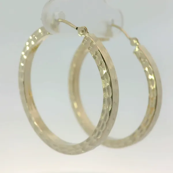 14KY Textured Hoop Earrings Image 3 Chipper's Jewelry Bonney Lake, WA