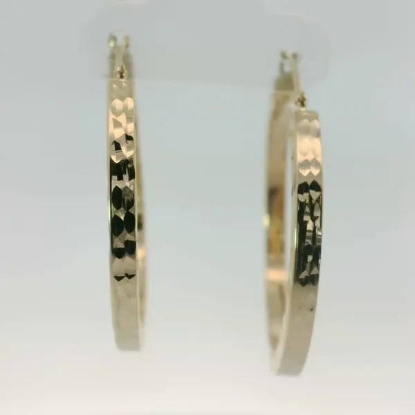 14KY Textured Hoop Earrings Chipper's Jewelry Bonney Lake, WA