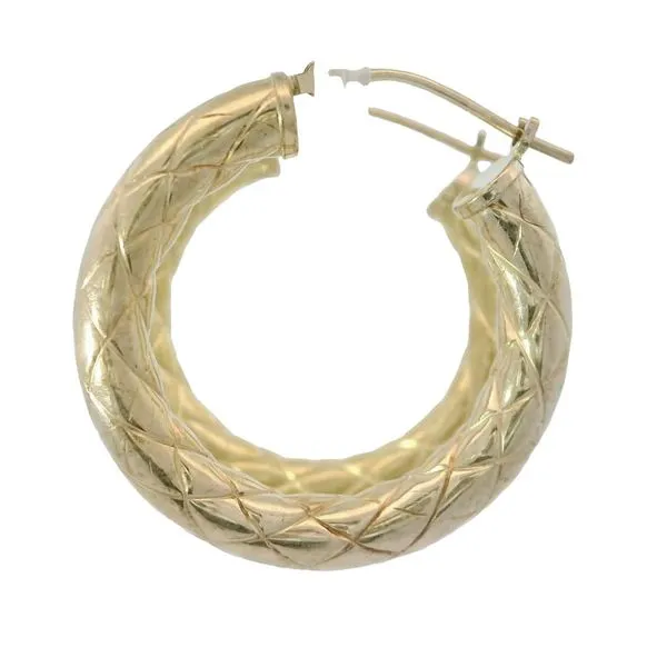 14KY Textured Hoop Earrings Image 2 Chipper's Jewelry Bonney Lake, WA