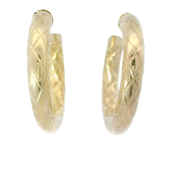 14KY Textured Hoop Earrings Chipper's Jewelry Bonney Lake, WA