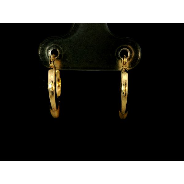 10KTT Heart Accent Hoop Earrings Image 2 Chipper's Jewelry Bonney Lake, WA