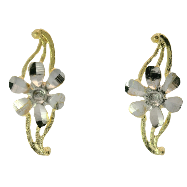 10KTT Floral Motif Stud Earrings. Chipper's Jewelry Bonney Lake, WA