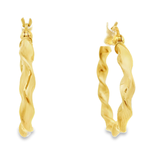14KY Twisted Hoop Earrings Approximately 20mm in diameter. Image 2 Chipper's Jewelry Bonney Lake, WA