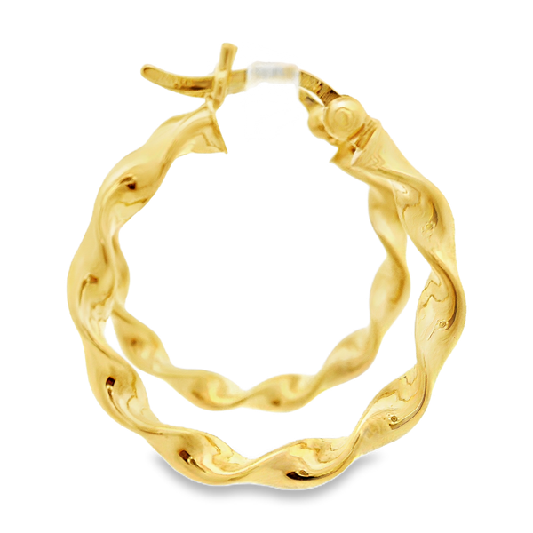14KY Twisted Hoop Earrings Approximately 20mm in diameter. Image 3 Chipper's Jewelry Bonney Lake, WA