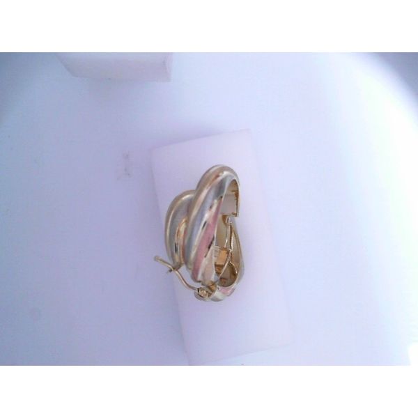 14K Tri-Tone Hollow Hoop Earrings.  Approx 25.5mm Diameter and 5.70mm Wide Chipper's Jewelry Bonney Lake, WA