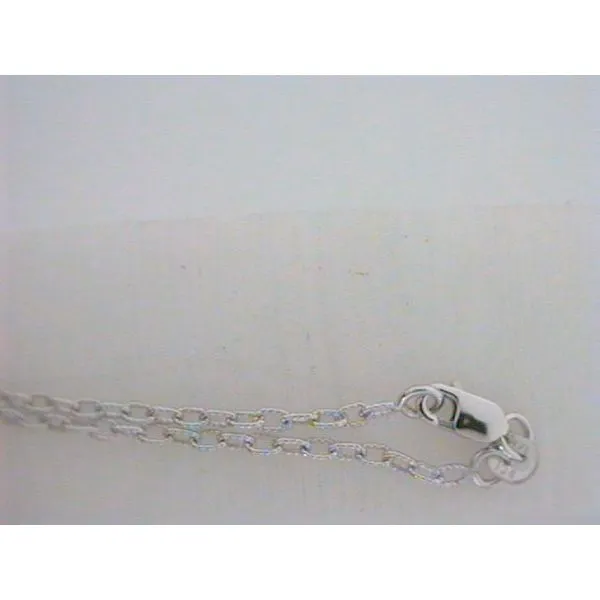 14K White Gold Textured Oval Link Chain Chipper's Jewelry Bonney Lake, WA