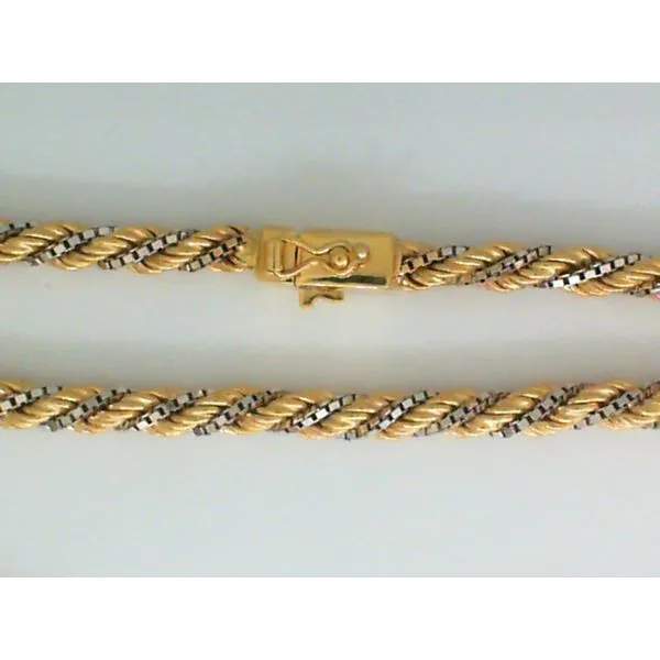 18K Two Tone Wrapped Rope Chain Chipper's Jewelry Bonney Lake, WA