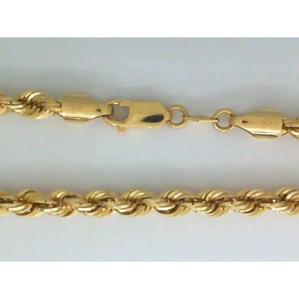 14K Yellow Gold Hollow Rope Chain Chipper's Jewelry Bonney Lake, WA