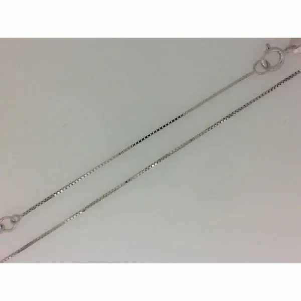 14K White Gold Stationed Adj Box Chain Chipper's Jewelry Bonney Lake, WA