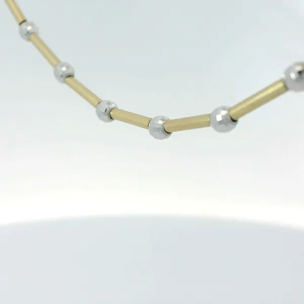 14K Two Tone Beaded Faceted Chain Image 3 Chipper's Jewelry Bonney Lake, WA
