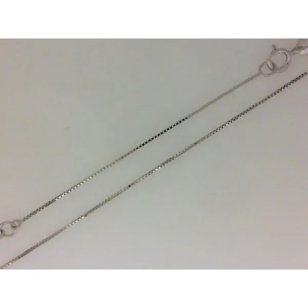 14K White Gold Stationed Adj Box Chain Chipper's Jewelry Bonney Lake, WA