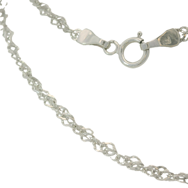 14KW Diamond Pendant w/18" 14KW Singapore Chain Chipper's Jewelry Bonney Lake, WA