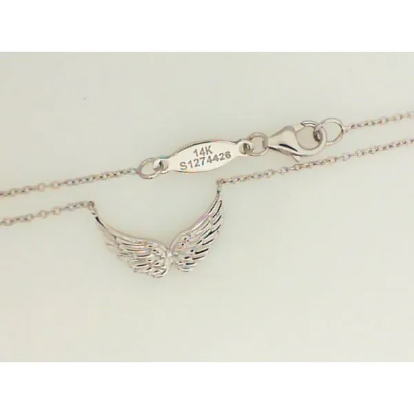 White Gold Angel Wings Necklace Chipper's Jewelry Bonney Lake, WA