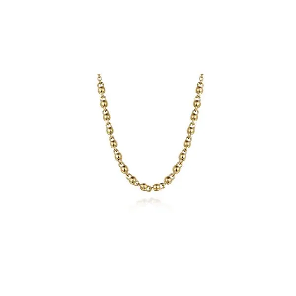 14K Yellow Gold Beaded Station Necklace Chipper's Jewelry Bonney Lake, WA