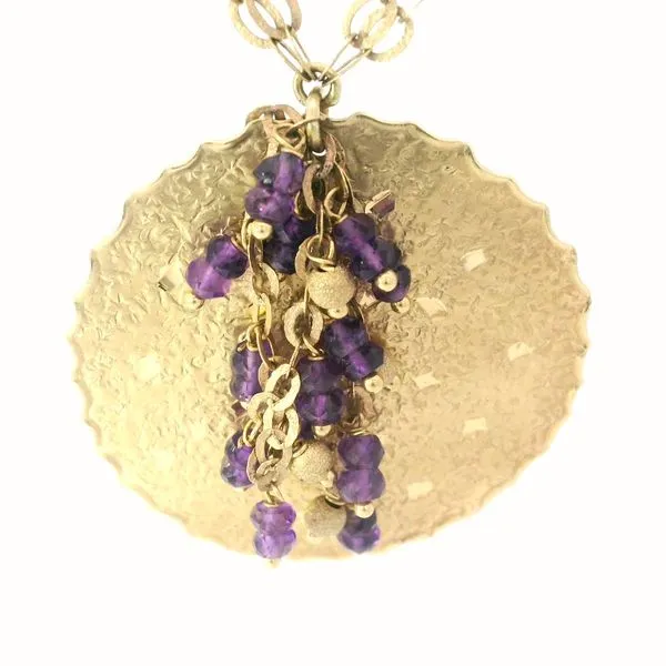 14K Yellow Gold Amethyst Bead Disk Necklace Image 2 Chipper's Jewelry Bonney Lake, WA