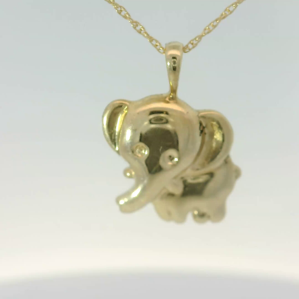 14KY Necklace w/ Elephant Pendant and 16