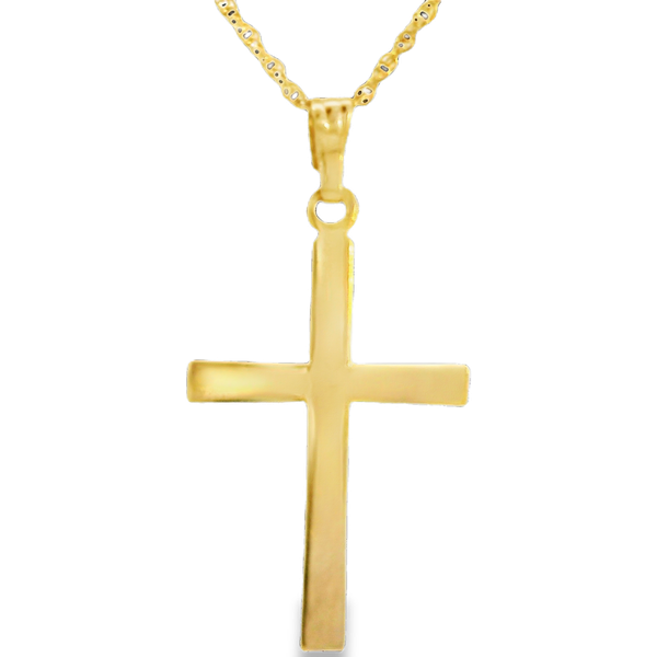 14KY Cross Necklace w/ 18.5 Inch Open Rope Chain.  Pendant 24.90 x 15.07mm Chipper's Jewelry Bonney Lake, WA