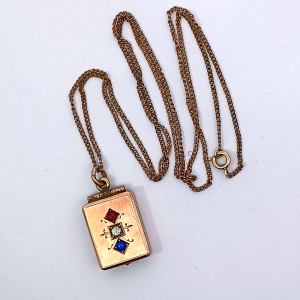 Antique Gold Filled Locket with 22" Gold Filled Chain Pendant Chipper's Jewelry Bonney Lake, WA
