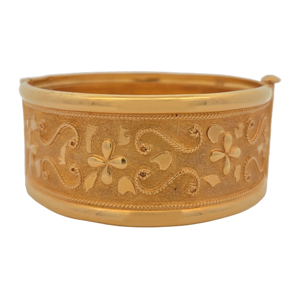 21KT Yellow Gold Engraved Bangle Bracelet Chipper's Jewelry Bonney Lake, WA