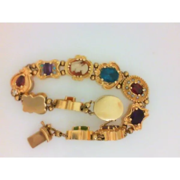 Vintage 14Kt Yellow Gold Gem Charm Bracelet Chipper's Jewelry Bonney Lake, WA