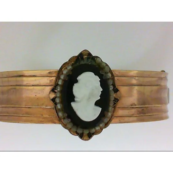 Gold-Filled Bangle Bracelet with Cameo Image 2 Chipper's Jewelry Bonney Lake, WA