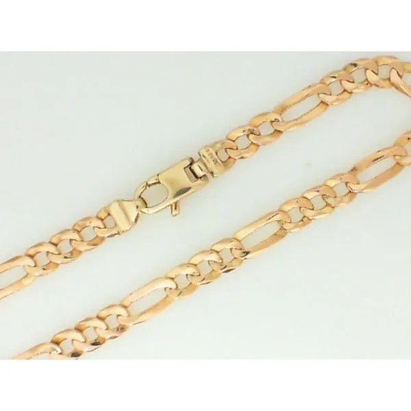 8" 14K Yellow Gold Figaro Bracelet Image 2 Chipper's Jewelry Bonney Lake, WA