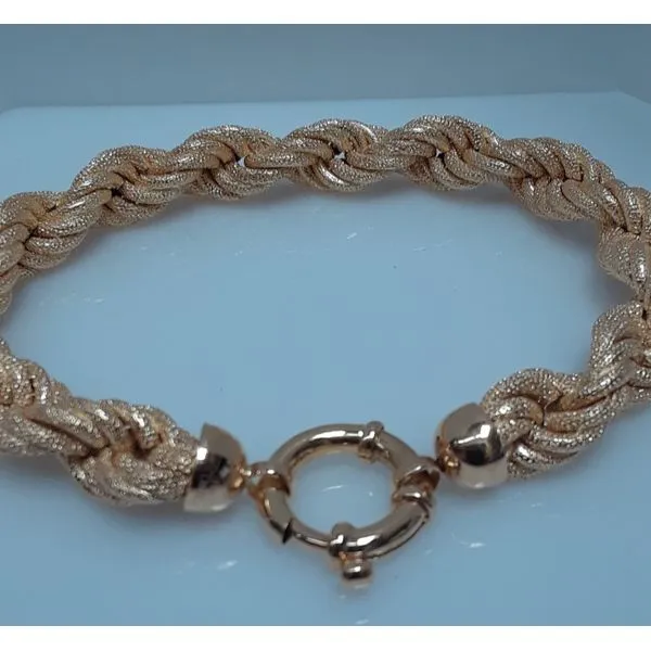 18K Yellow Gold Hollow Rope Chain Bracelet 001 340 00439 Chipper s Jewelry Bonney Lake WA