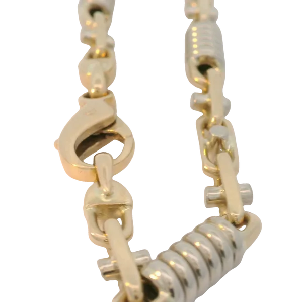 14K Two Tone Handmade Link Bracelet Image 2 Chipper's Jewelry Bonney Lake, WA