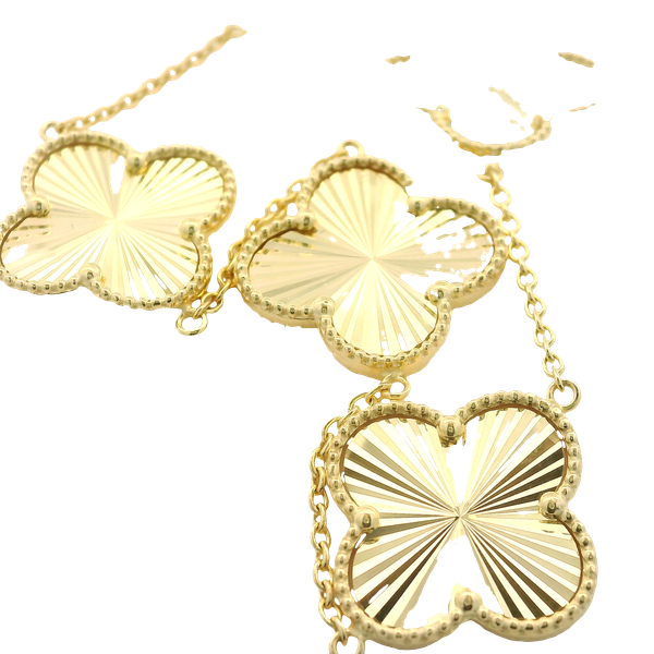 14K Yellow Gold Shamrock Bracelet Chipper's Jewelry Bonney Lake, WA