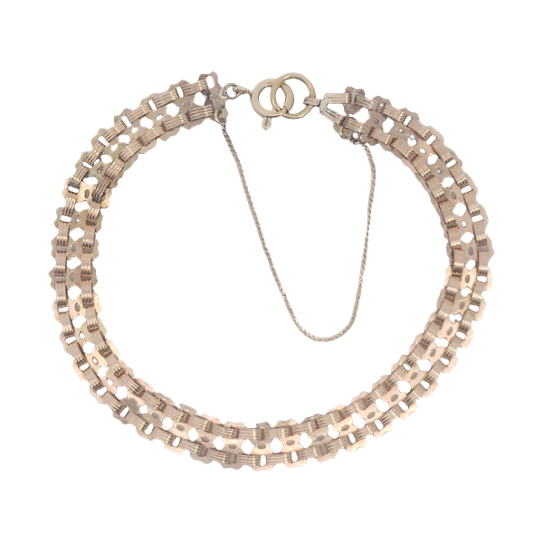 14KY Fancy Link Bracelet 7.5