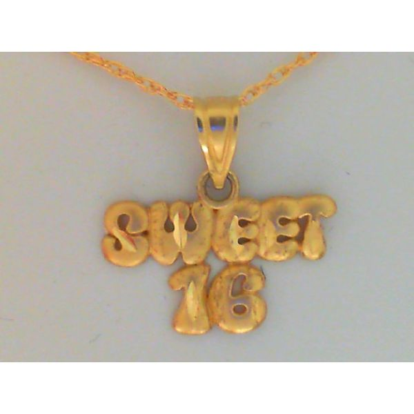 14Kt Yellow Gold "SWEET 16" Pendant Chipper's Jewelry Bonney Lake, WA