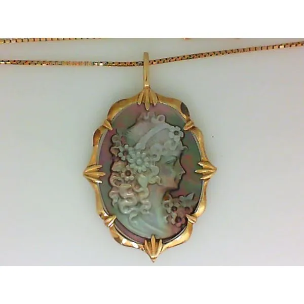 14K Yellow Gold Abalone Cameo Pendant Chipper's Jewelry Bonney Lake, WA