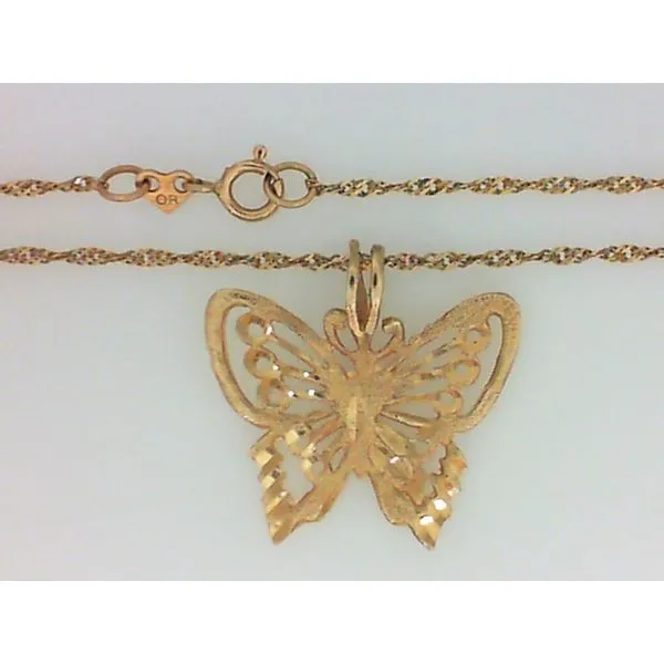 14K Yellow Gold Butterfly Pendant Chipper's Jewelry Bonney Lake, WA