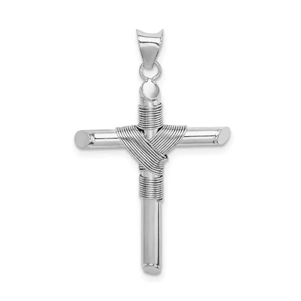 14KW Cross Pendant w/Center Wrap Tube Chipper's Jewelry Bonney Lake, WA