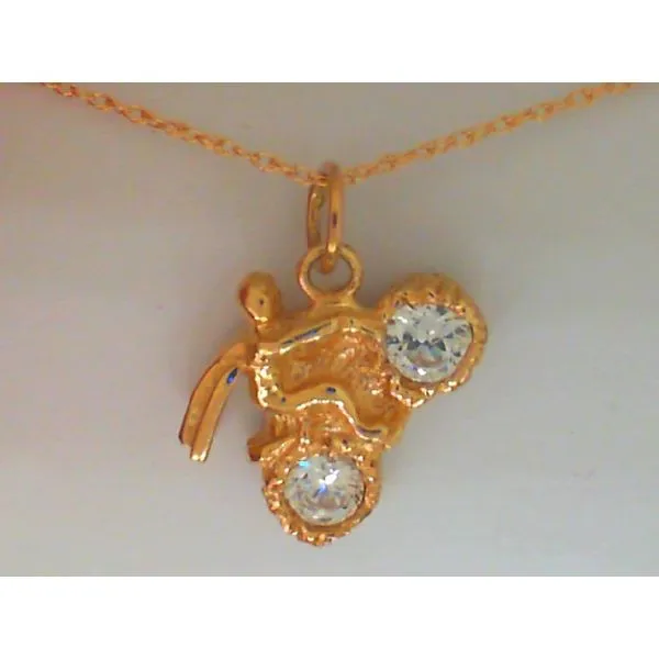 14Kt Estate Pendant or Charm with Two YAG Evil Knievel Image 2 Chipper's Jewelry Bonney Lake, WA