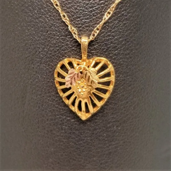 10K Black Hills Gold Heart Shaped Pendant similar item image