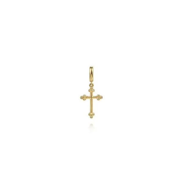 14Kt Yellow Gold Bujukan Cross Charm Pendant Chipper's Jewelry Bonney Lake, WA