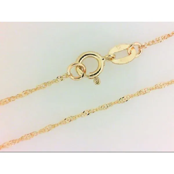 14K Yellow Gold Circle Pendant with Singapore Chain Image 2 Chipper's Jewelry Bonney Lake, WA